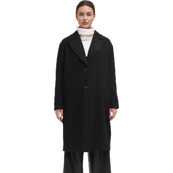 Jackets & Blazers - Women's Black Winter Warm Long Fall Notch Lapel Single-breasted Trench Coat